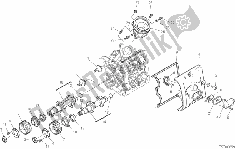 Todas as partes de Sistema De Cronometragem De Cabeça Horizontal do Ducati Multistrada 950 S USA 2019